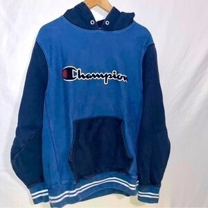 CHAMPION Reverse Weave Colorblock Hoodie - Large